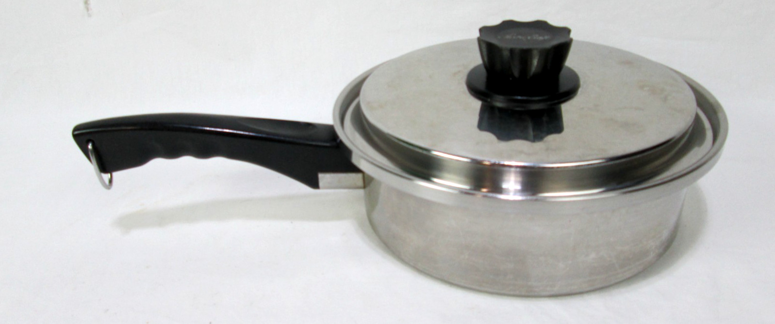 Vtg. Lustre Craft 2 Qt. (8cup) 3 Ply Stainless Steel Saucepan/Pot with Lid