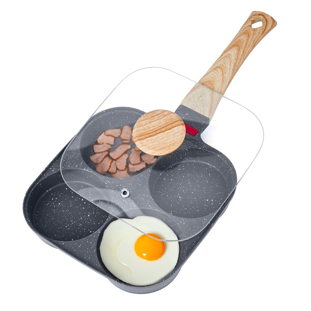 4-Cup Nonstick Egg Frying Pan Aluminum Breakfast Omelette Skillet for Cooking