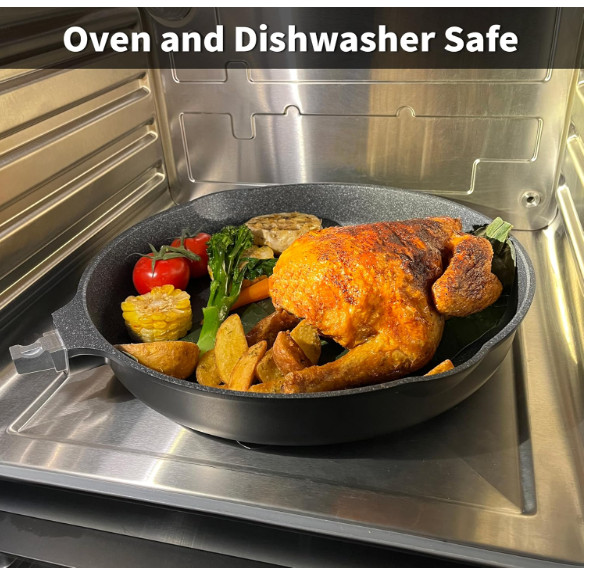8 Inch Smart Nonstick Frying Pan with Removable Handle,Cast Aluminum and Anti-S