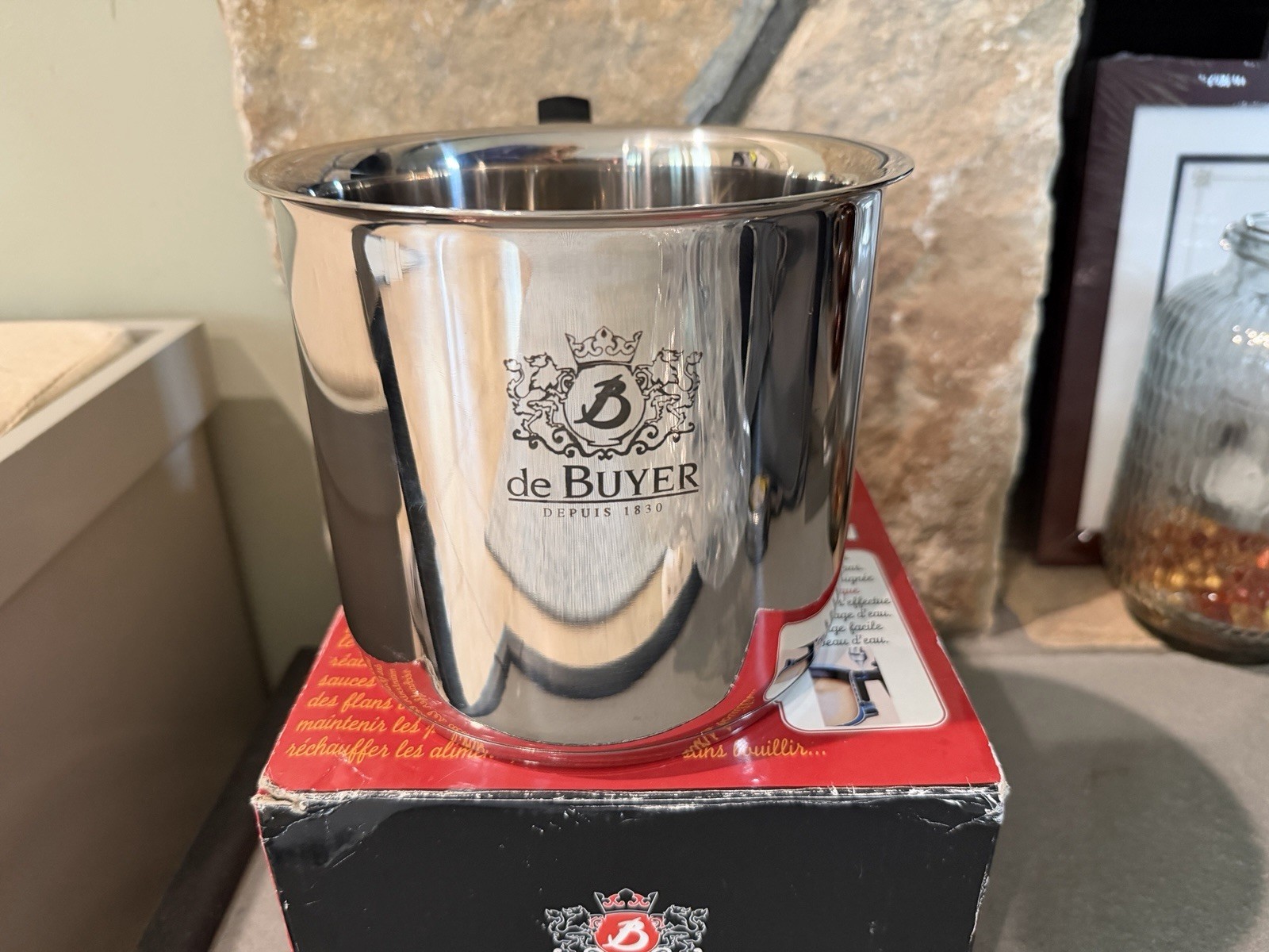 De Buyer Bain-Marie Double Boiler 1.5 L Stainless Steel Base Induction In Box