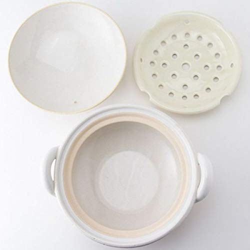 NAGATANIEN IGA Donabe Steam Pot Earthenware 2-4person White Made in Japan 27cm