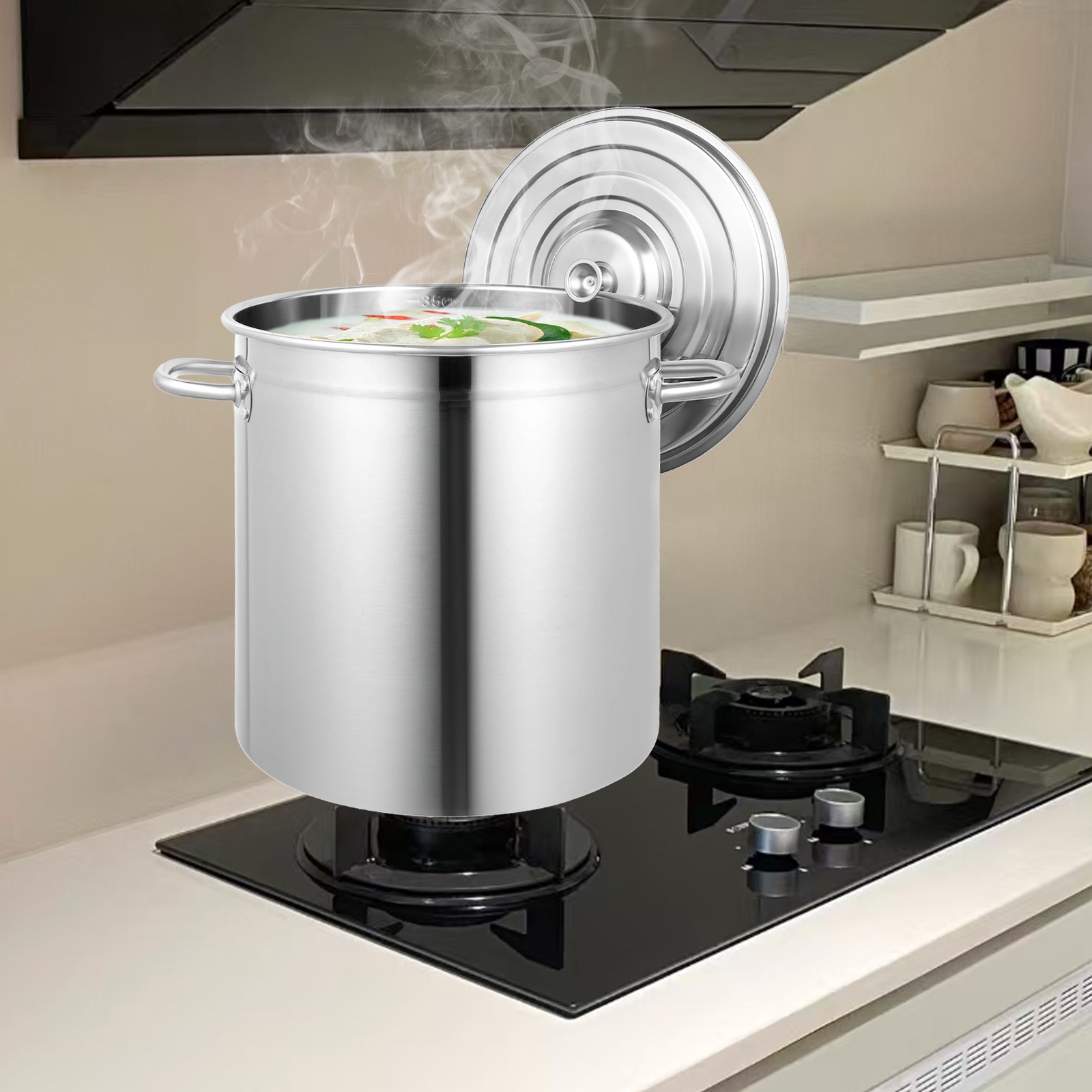 35L/9.25Gal Stock Pot Stainless Steel Large Kitchen Soup Big Cooking Restaurant