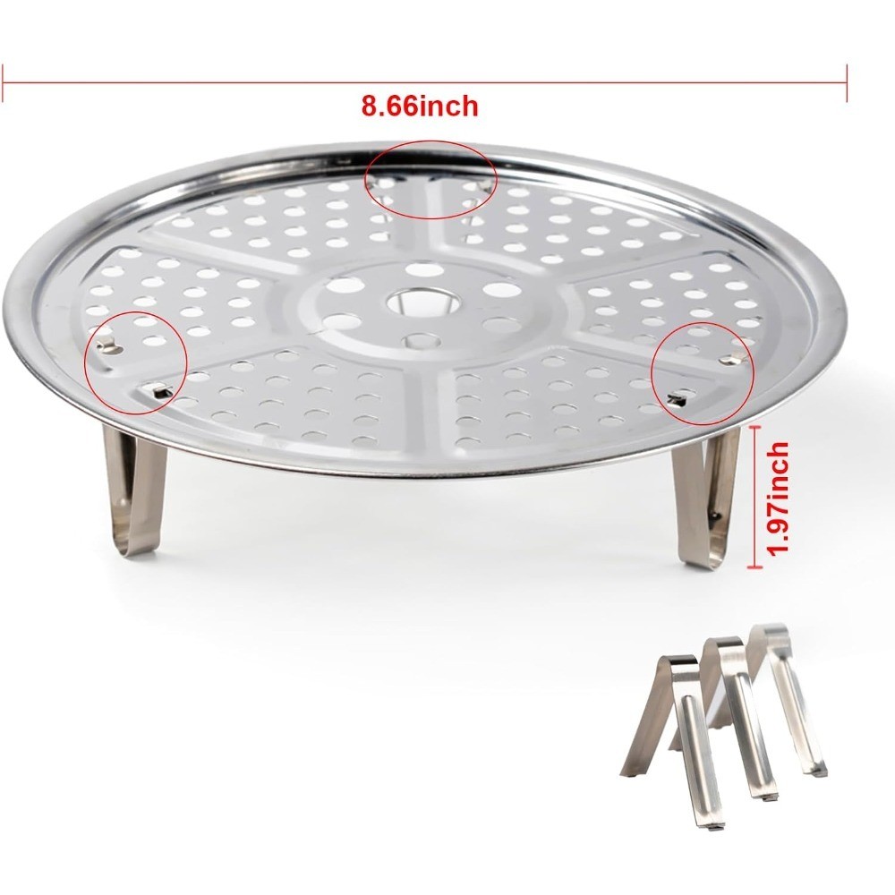 Premium Stainless Steel Steamer Rack with Removable Stand 8.6 Inches Pot
