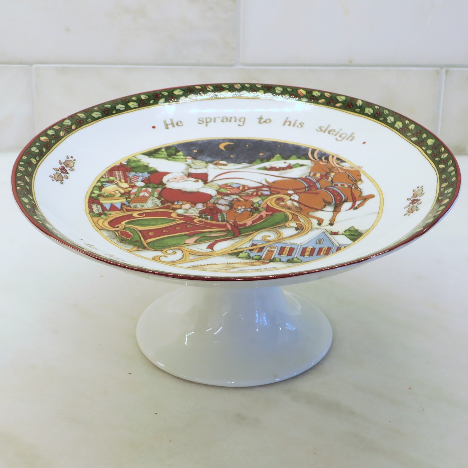 Portmeirion Studio A CHRISTMAS STORY 12.25″ 2-Tier Pedestal Server Susan Winget