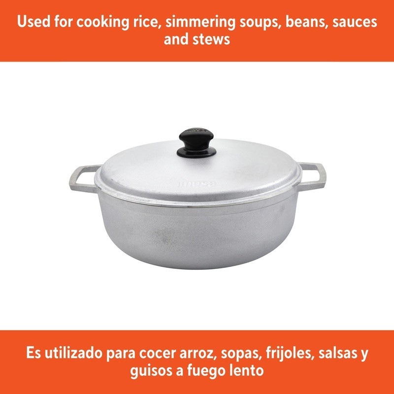 Durable Cast Aluminum 4.8Qt Basic Caldero Oven Safe Cooking Stews Soups Rice New