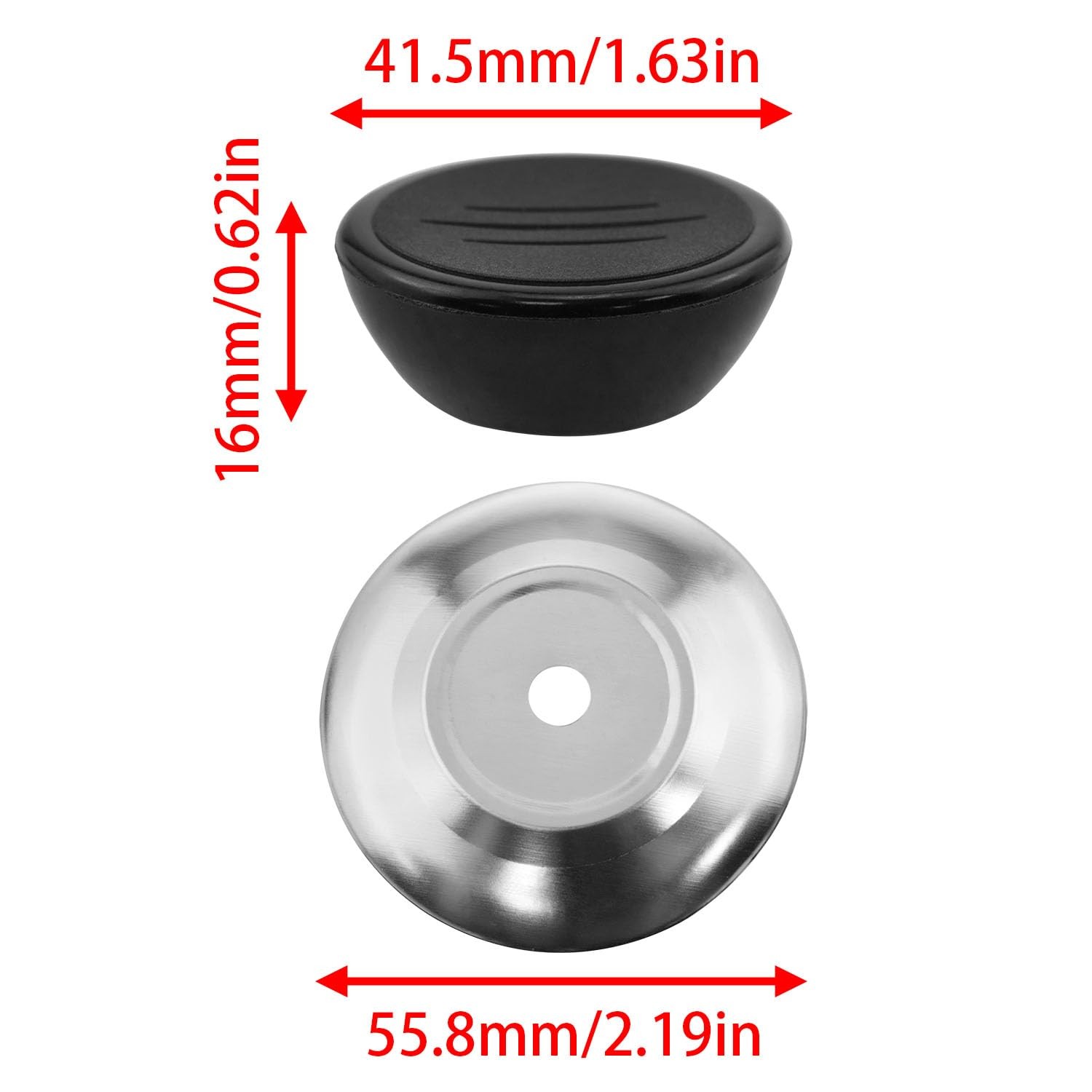 2 PCS Black Pot Lid Top Replacement Knob Handle 1.57×1.57×0.98 Inch Pan