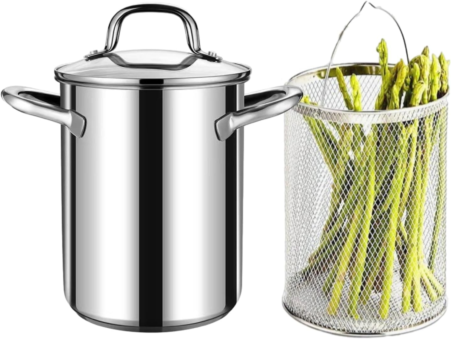 Asparagus Pot, Asparagus Steamer Stainless Steel Steamer Cooker 4L Pasta Pot