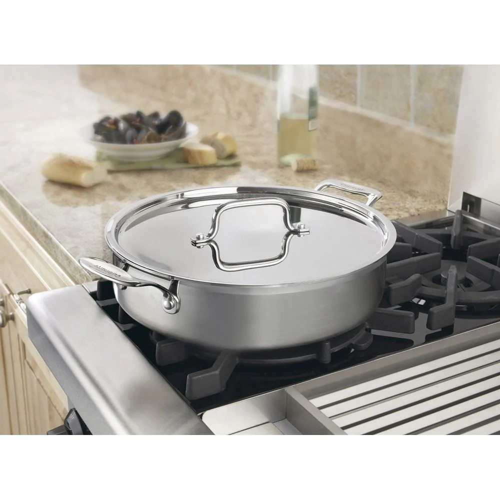 MultiClad Pro Stainless Steel 5.5 Quart Casserole with Cover, Brushed