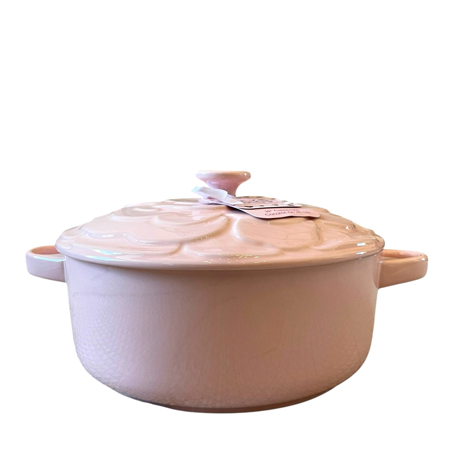 The Bake Shop Rose Embossed Casserole Dish w/ Lid 11in Large Pastel Pink New
