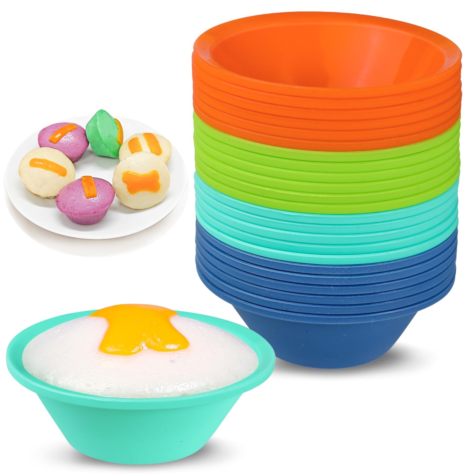 “Webake 24PCS Silicone Puto Molder 2.75″” Reusable Non-Stick Baking Cups”