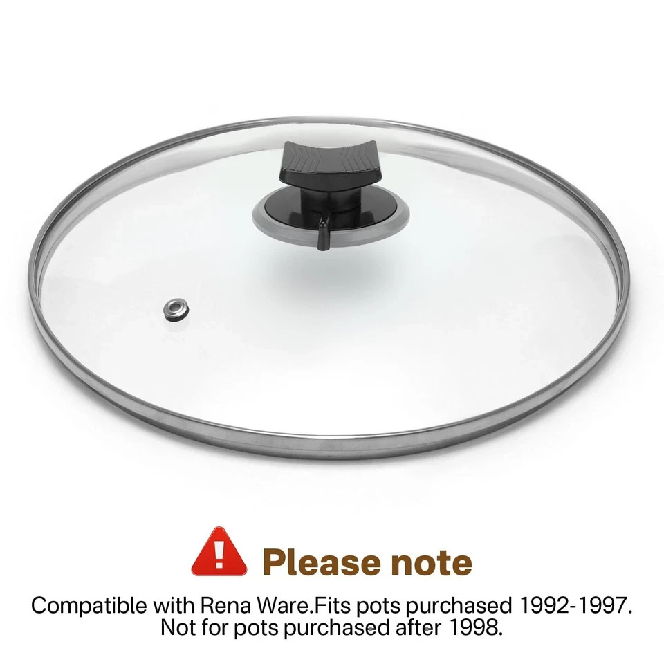 1725X Lid Knob Replacement With Vent for Rena ware 1992-1997 Pots Black
