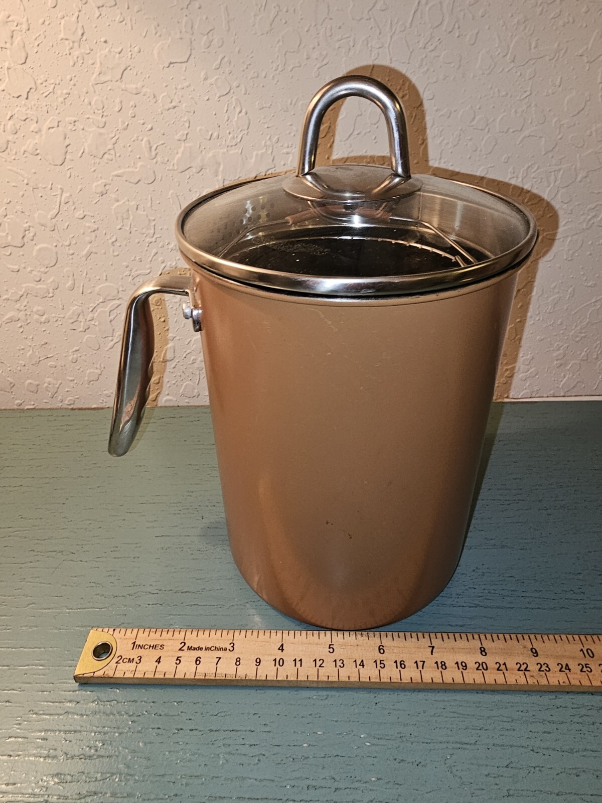 Cook’s Companion Copper 12 Cup Vertical Pot W/Utility Basket & Lid-Very Good