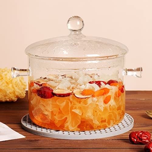 Clear Glass Cooking Pot Set – 1.9L Simmer Pot for Pasta, Soup, Milk – Safe Cookw