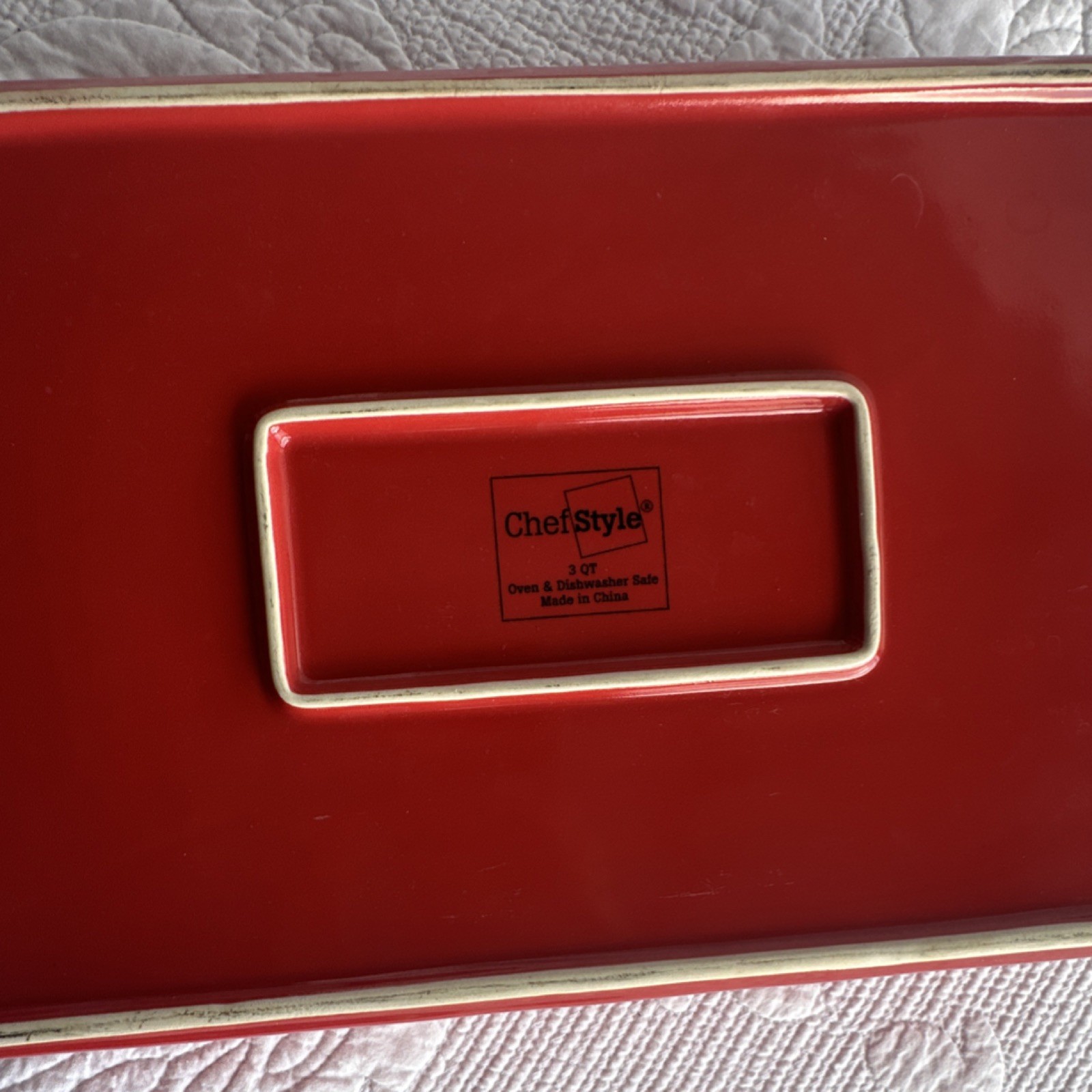 ChefStyle 3 Qt Red/White Polka Dot Rectangular Ceramic Casserole Dish 500°F