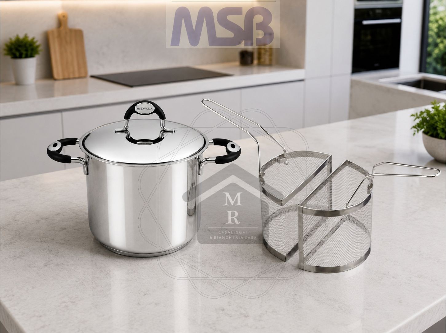 Spaghetti Pastry Maker Multicooking 2 Baskets Stainless Steel Organic Line MSBavaria