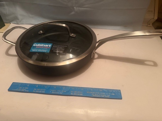 NEW CUISINART 500* F DC INDUCTION + ALL STOVES HARD ANODIZE 3 QT CVD SAUTE PAN