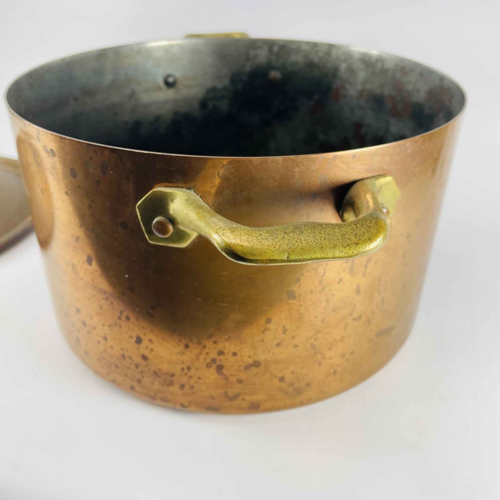 Vintage Cobre Made in Chile 6 Quart Copper Stockpot Saucepot with Lid Tin Lined