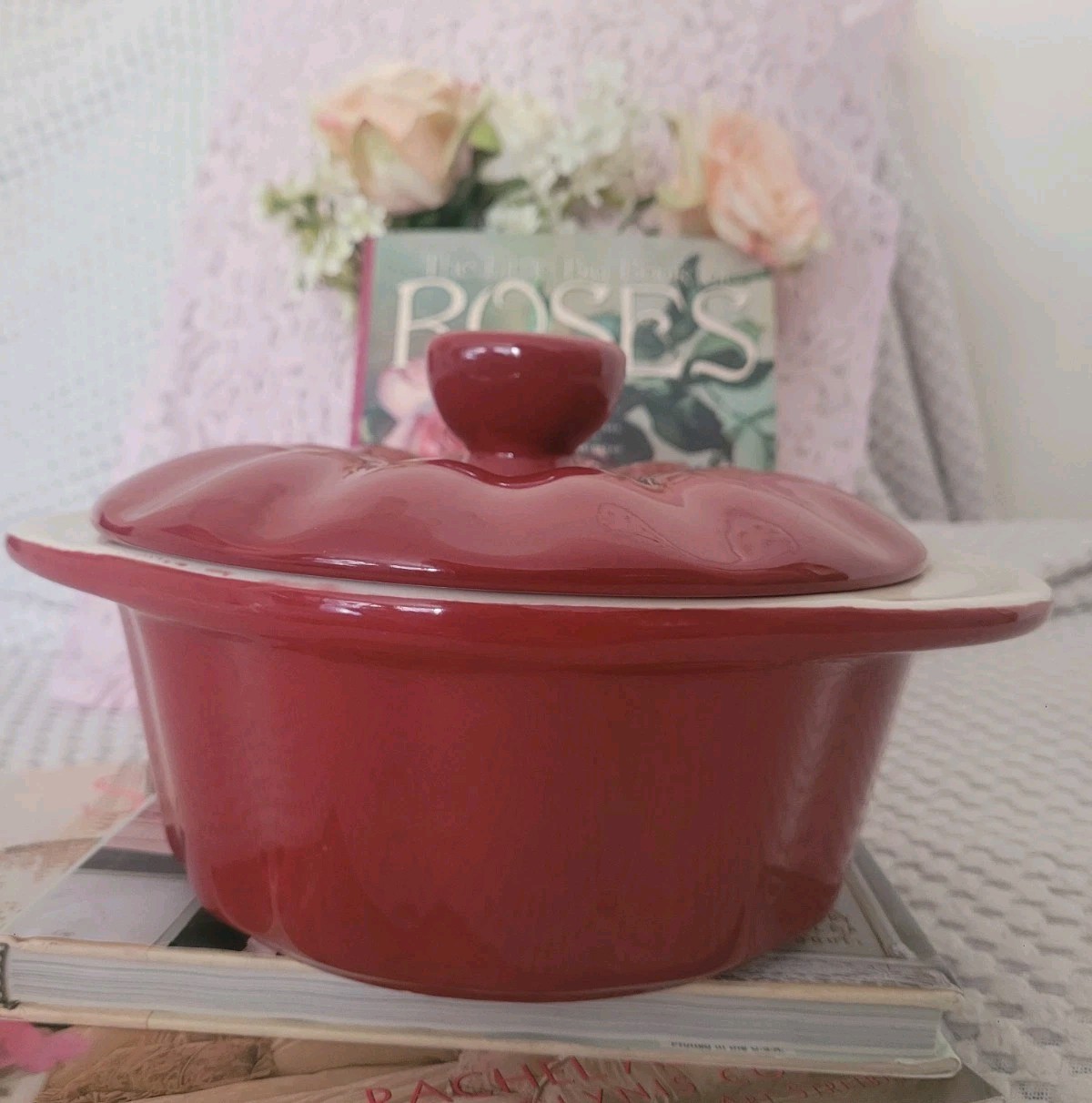 1.5 Quart Casserole/Baking Dish TOMATO RED🍅 w/Lid-BBQs Thanksgiving Christmas