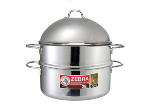 Thai Zebra Brand Extra Infinity Steaming Set Stainless Steel 3 pcs Size 28 cm