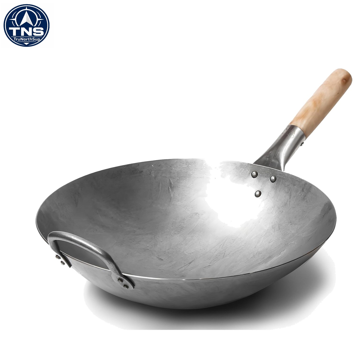 Love Wok 14 Inch Traditional Hand Hammered Carbon Steel Wok Gas Stove Suitable
