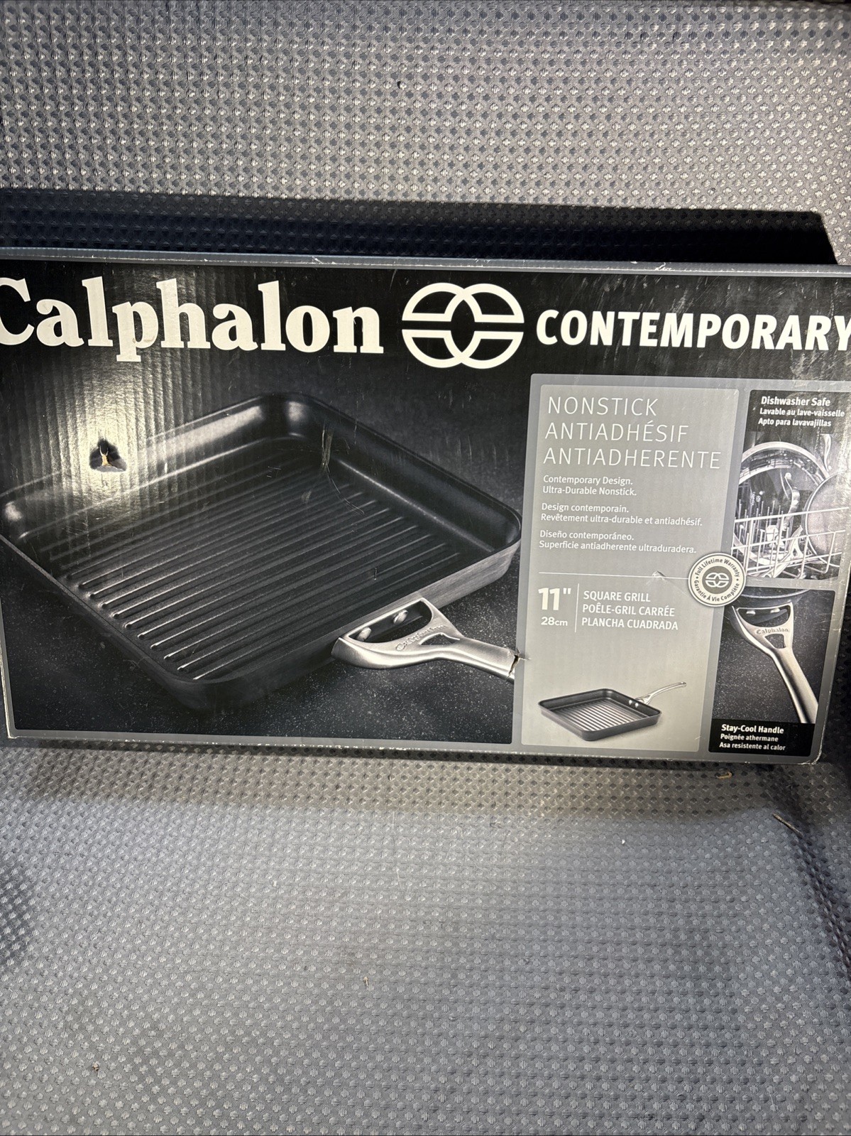 Calphalon Contemporary Nonstick Large Square Skillet Griddle Pan with Ridges 11″