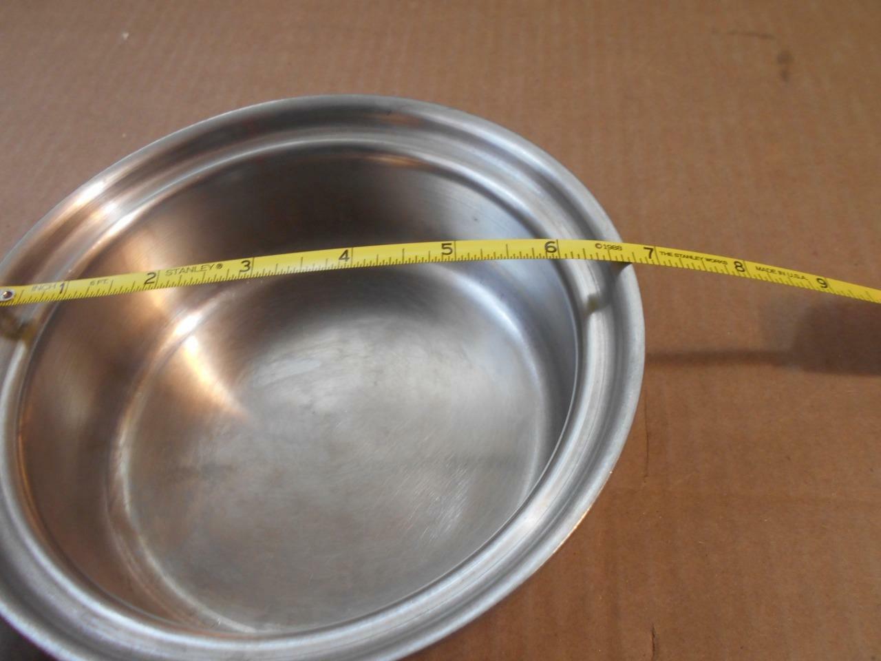 Stainless Steel Pan with Lid 6 3/4″ Across ~