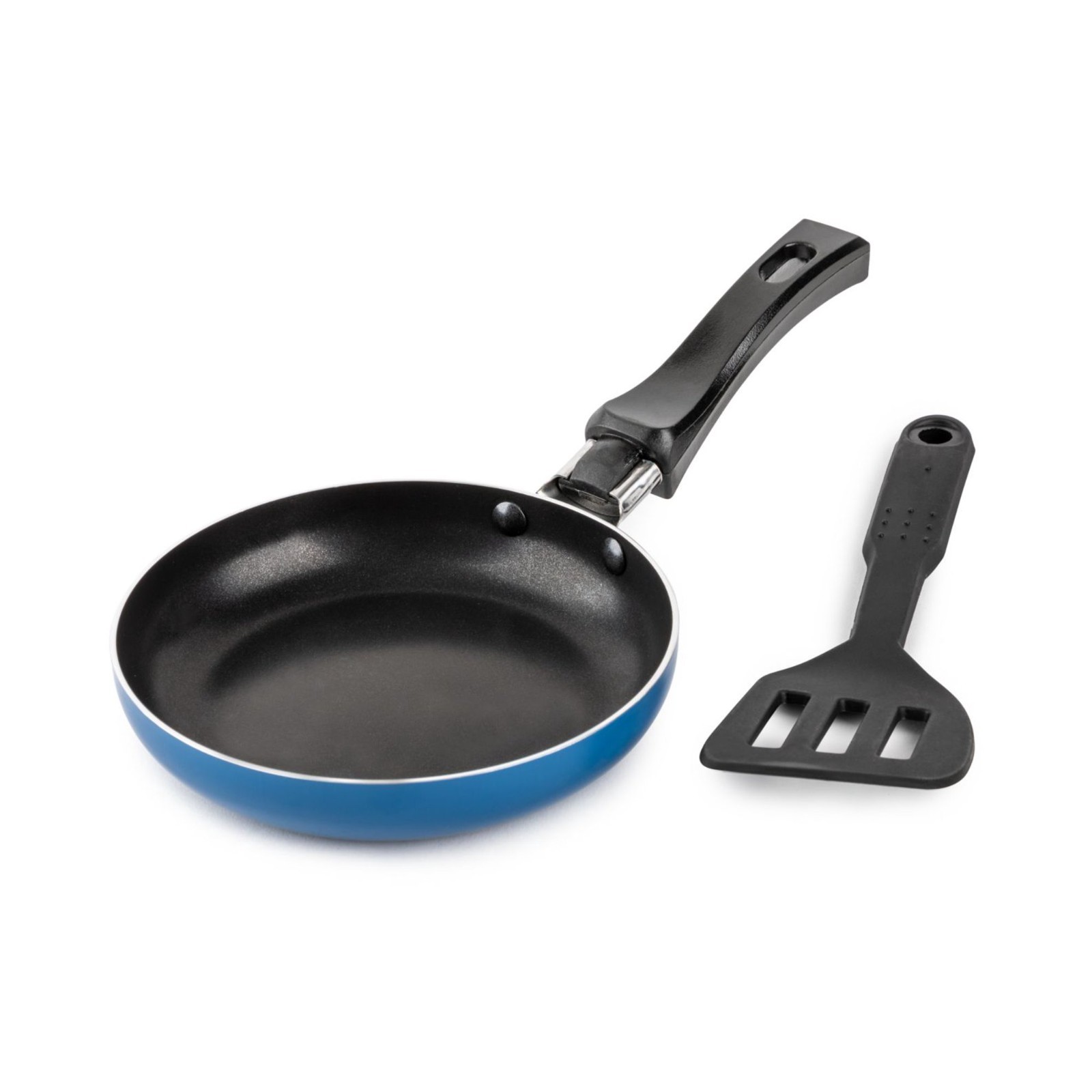 Brooklyn Steel Co. Mini Round Fry Pan & Slotted Turner 2-Pc. Set, Blue