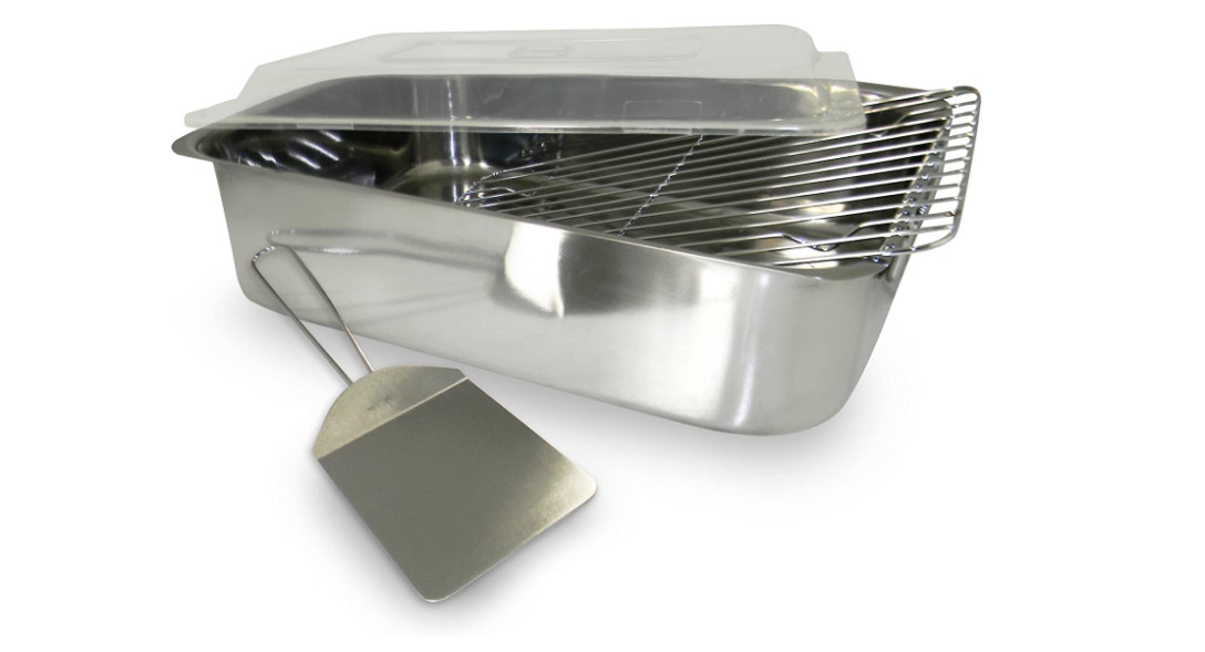 Roasting Pan Grill Rack Large Roaster Chicken Turkey Oven Bake Lid Spatula 4 Pcs