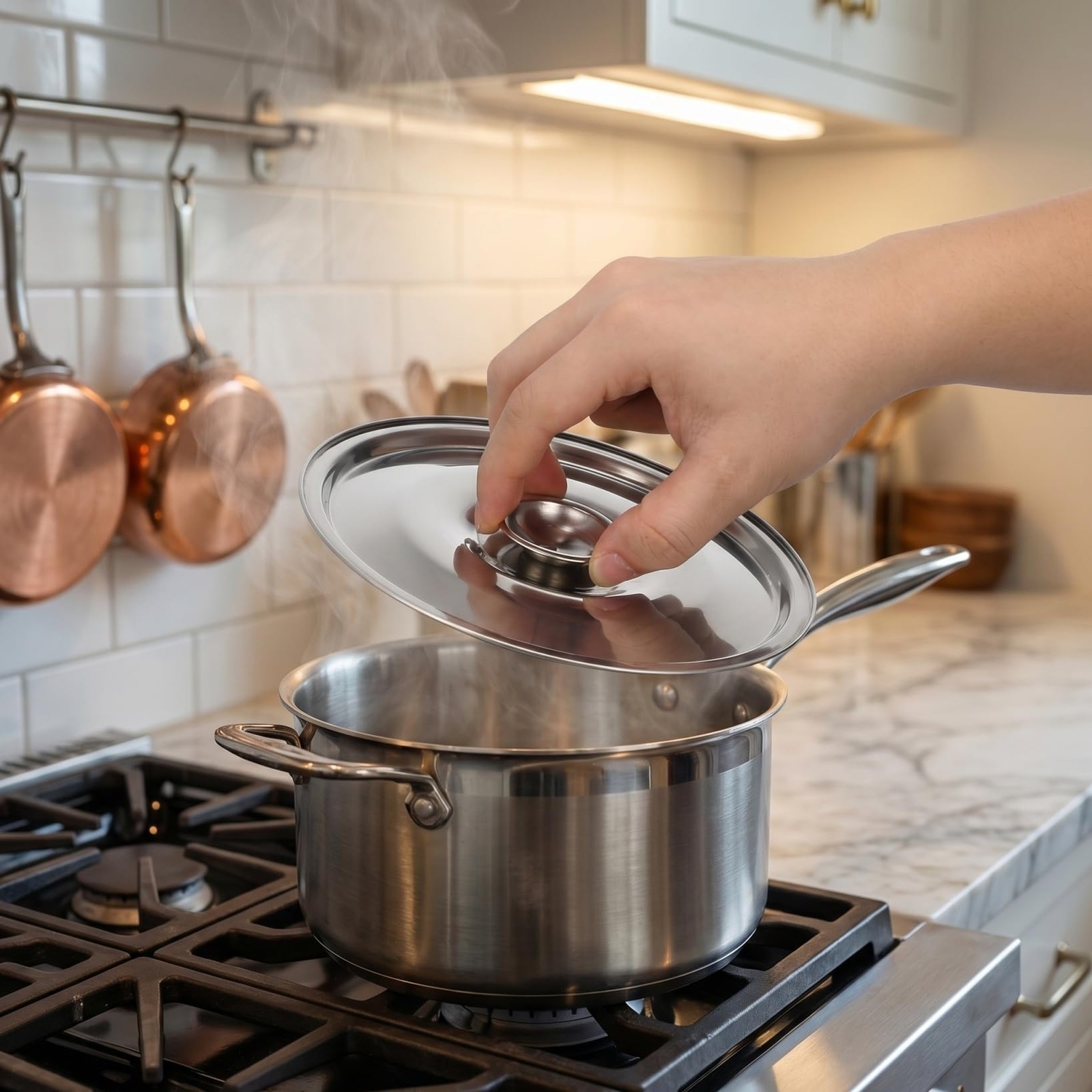 Universal Stainless Steel Pot Lid, 5 Inch Pan Cover for Small Saucepan Season…