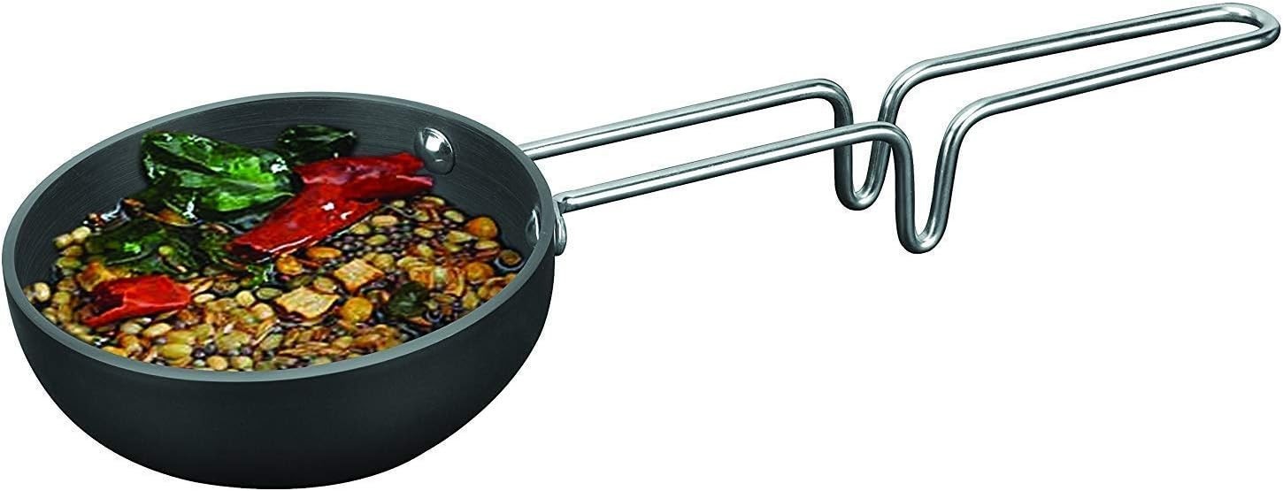 Hard Anodized Aluminium Mini Fry Pan, Dal Tadka Pan Black