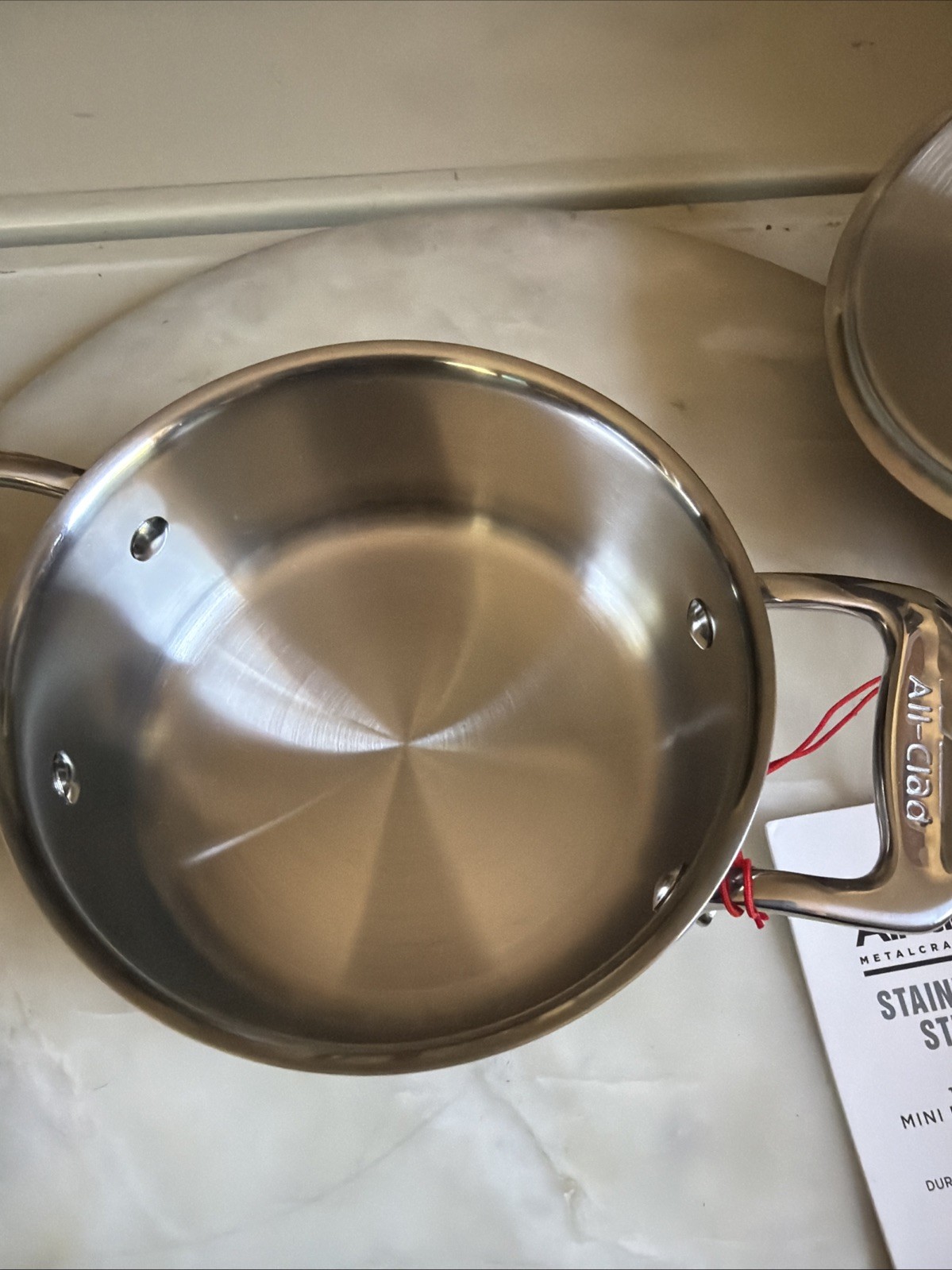 NEW ALL-CLAD Stainless Steel .5 qt (1/2 qt) MINI Dutch Oven Cocotte Pot Lid NWT