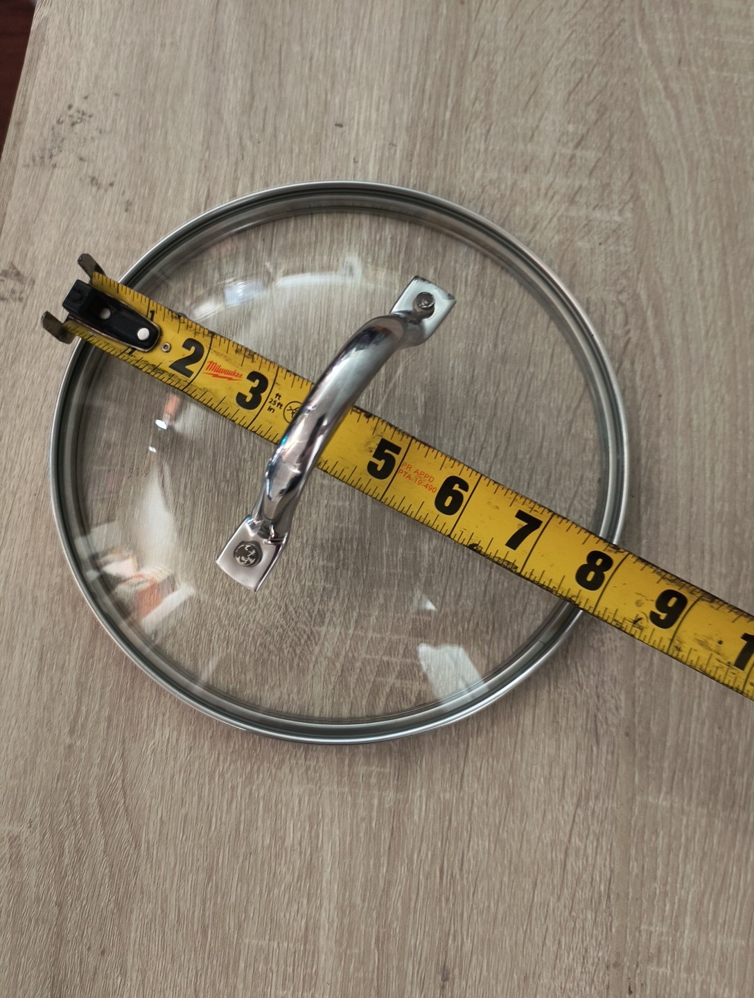 Clear Glass Pot Lid for Frying Pan 7 Inch one Hole Bright Silver