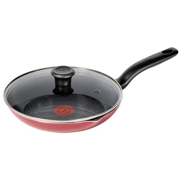 10.5″ Nonstick Fry Pan with Lid Red