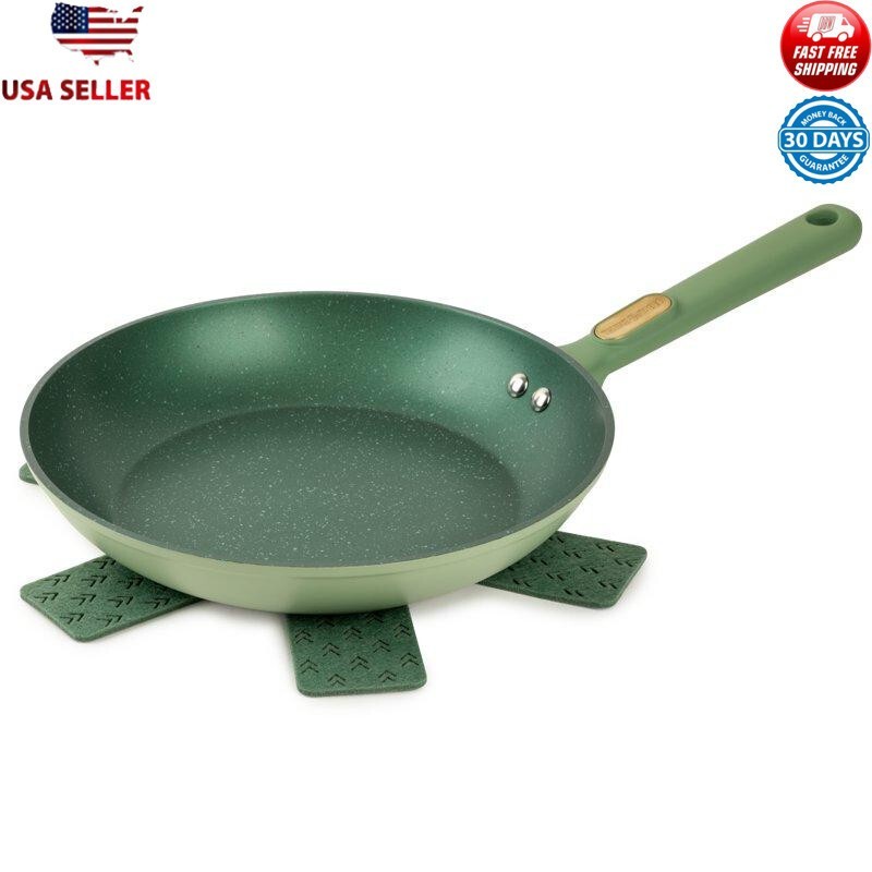 Granite Collection 10″ Green Fry Pan Non-Stick Stainless Steel Base Cookware New