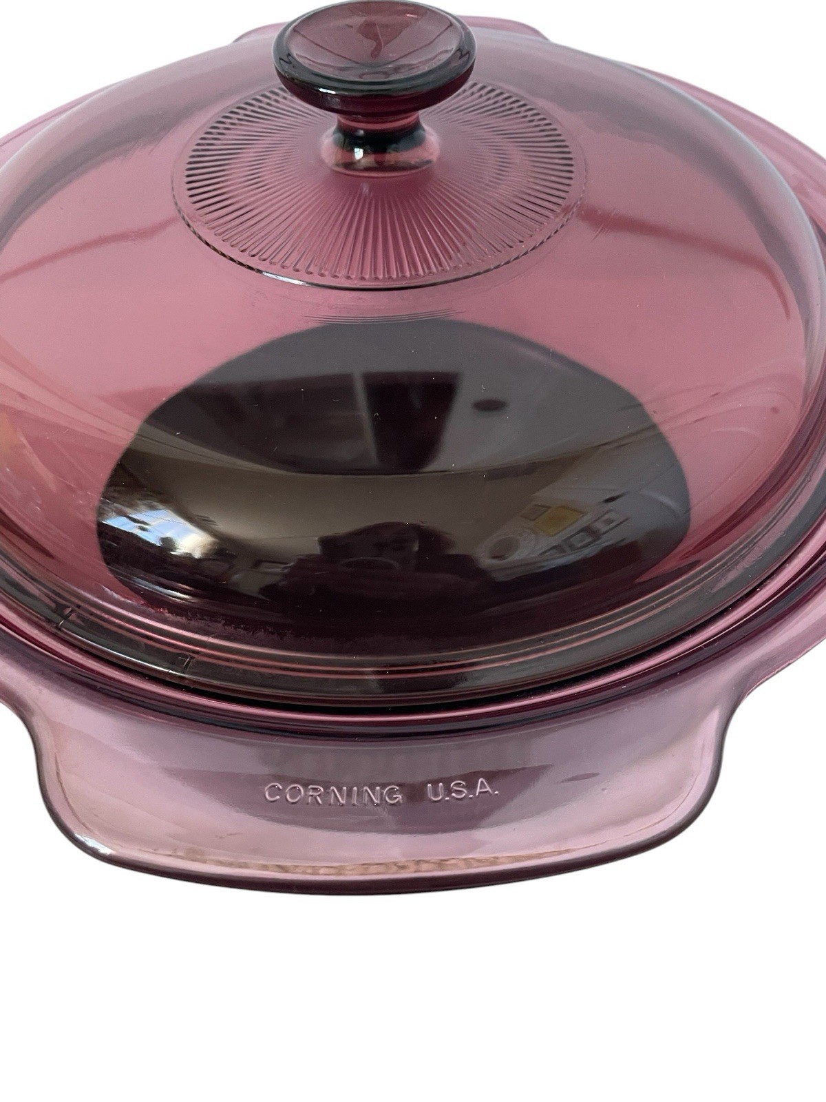 Visions Corning Ware Cranberry 5L Dutch Oven Teflon Bottom w Pyrex Lid