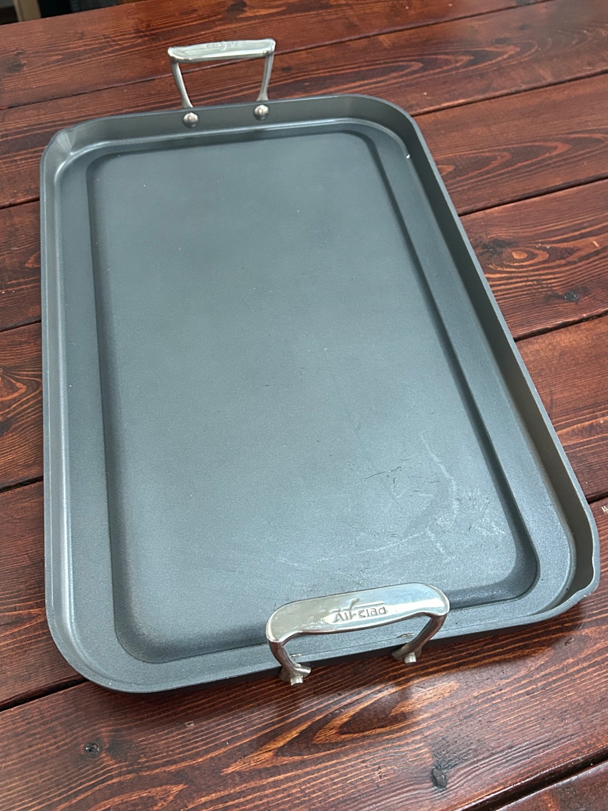 All Clad Stovetop 2 Burner Griddle Hard Anodized Nonstick Cookware 13 x 20