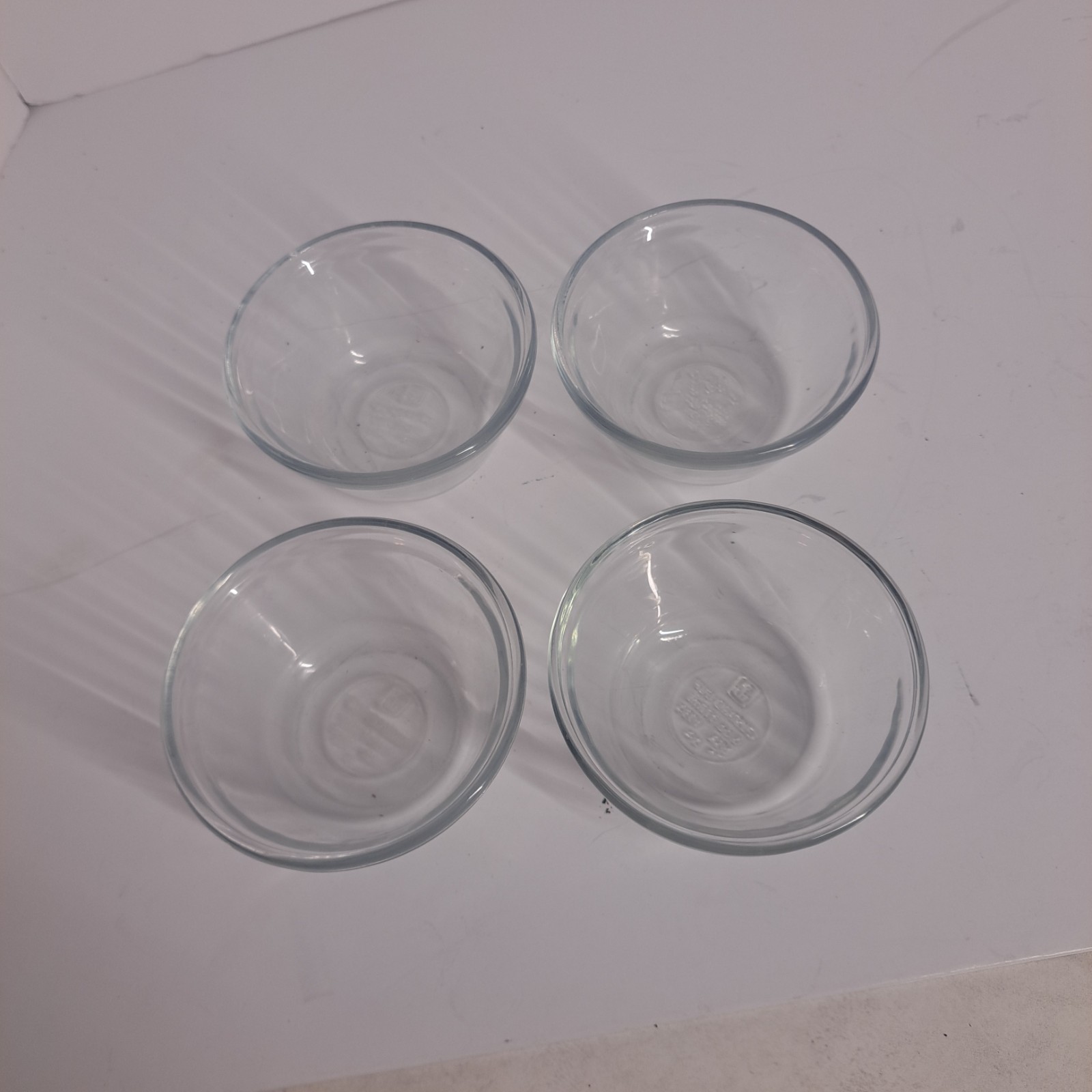 Vintage Anchor Hocking #1034 Glass clear Custard Cup 6 oz Set of 4 LOT