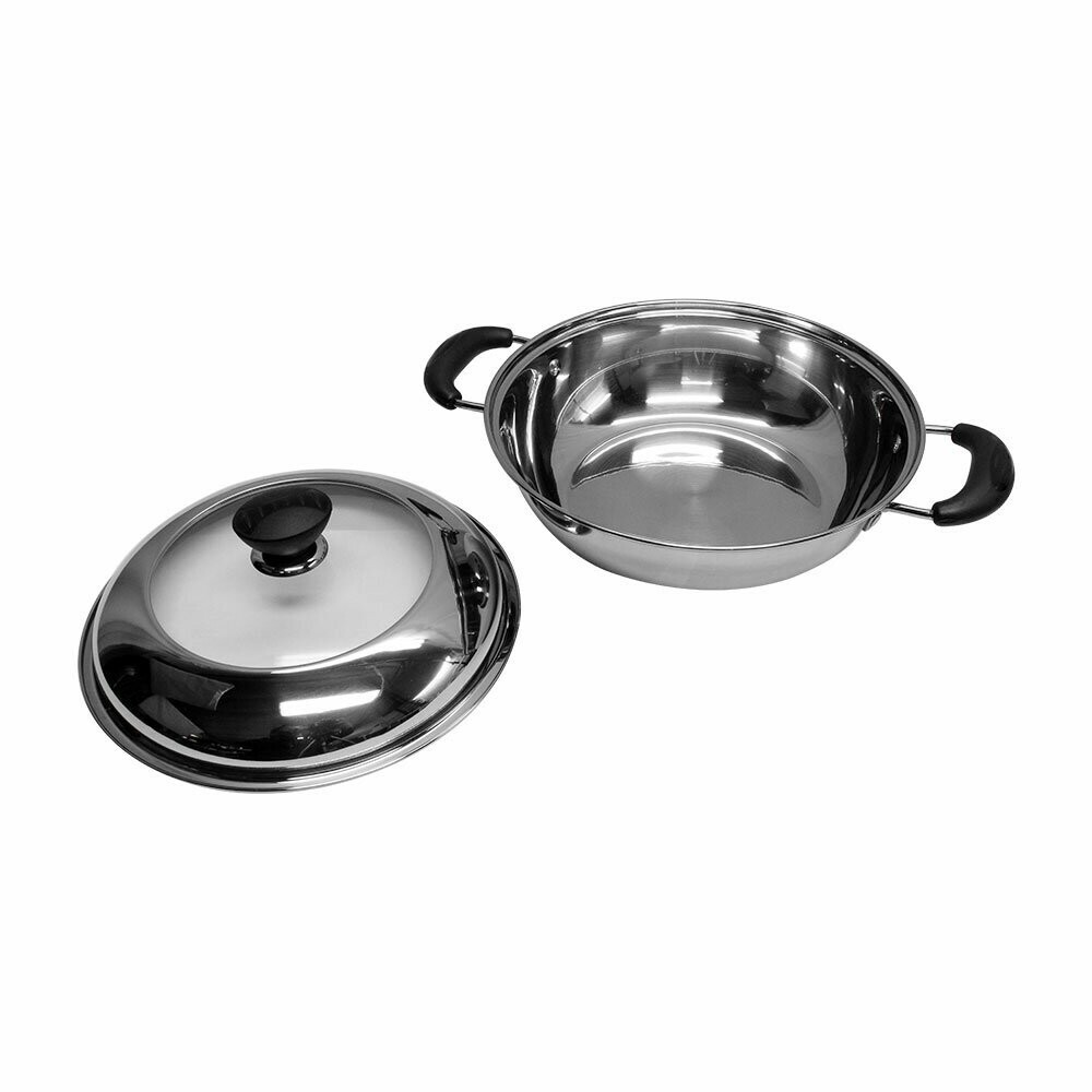 Stainless Steel 10″ HOT POT Cookware Mirror Finish See Through Lid Pots and Pan