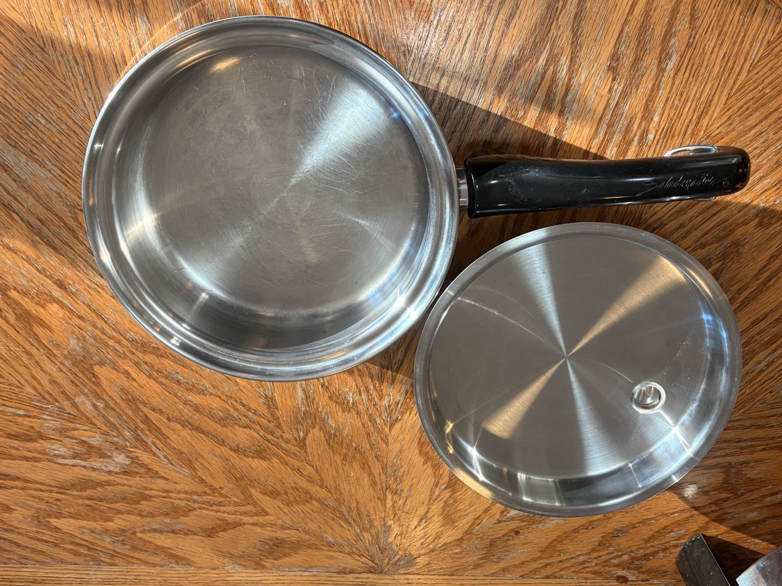 Stainless Steel 2qt Saucepan w/ Lid Long Black Handle, Gas/Electric