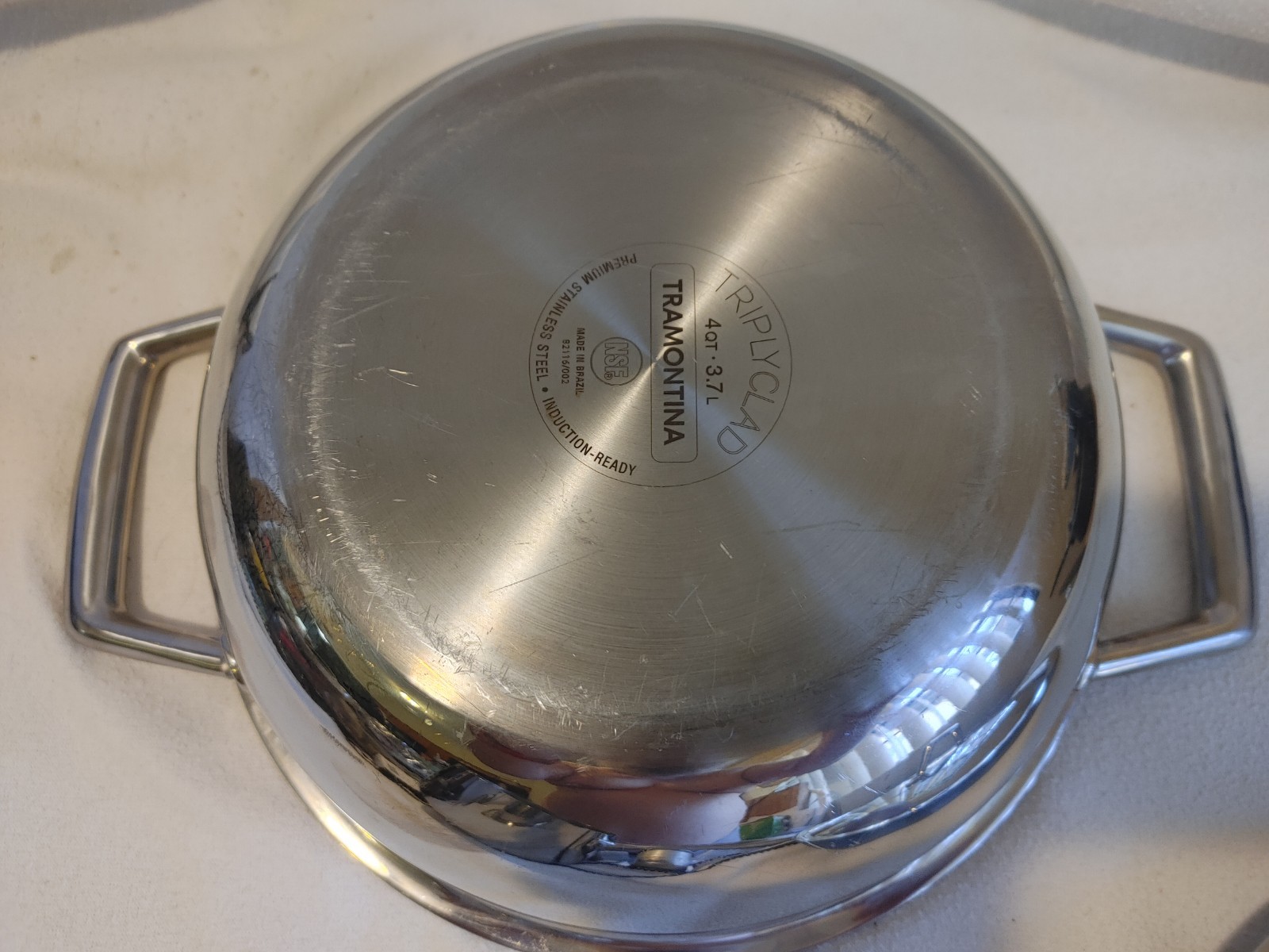 TRAMONTINA TRI PLY CLAD STAINLESS SAUCE PANS 2 QT NO LID & 4 QT SAUCIER W/ LID