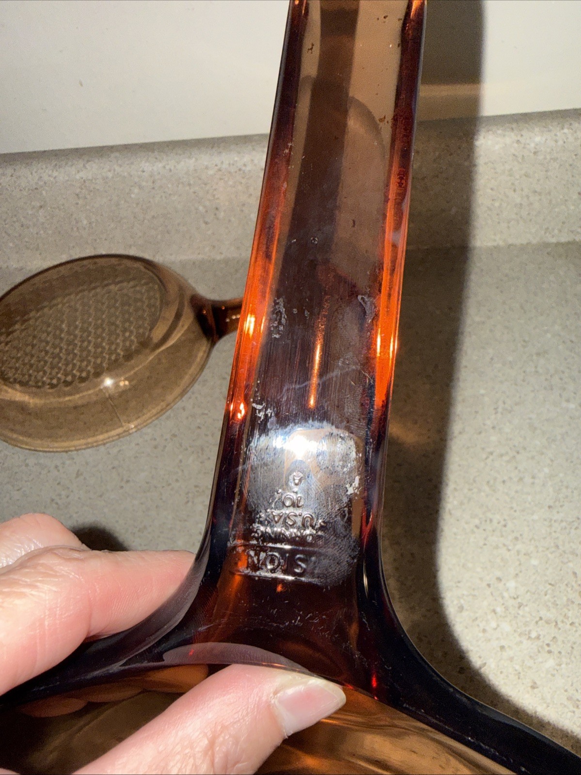 2 -Corning Ware Visions Amber Pyrex Glass 10 & 7″ Waffle Bottom Fry Pan Skillet