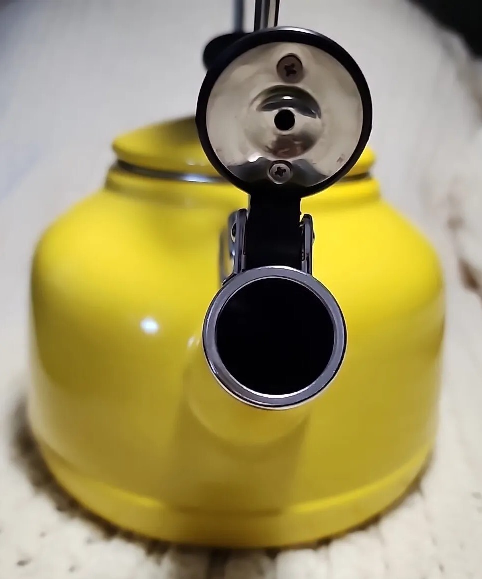 Chantal Teapot Kettle Enamel Steel Canary Yellow 1.7 Quart Read Flaw Limited Ed