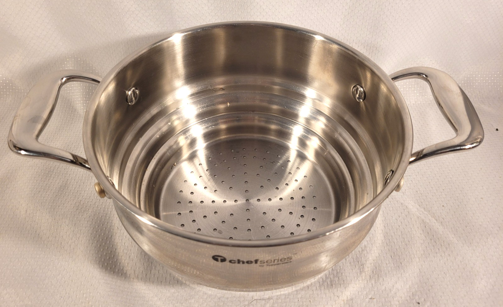 TUPPERWARE CHEF SERIES STAINLESS STEAMER INSERT FOR 2.5 QT. & 3 QT. SAUCEPAN