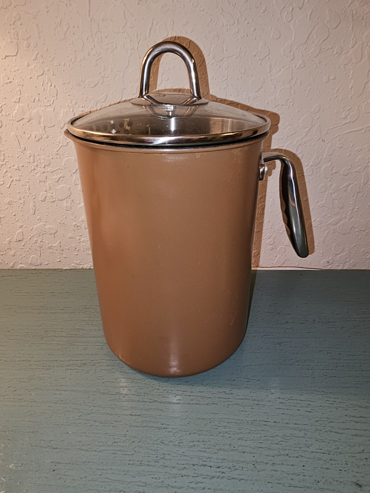 Cook’s Companion Copper 12 Cup Vertical Pot W/Utility Basket & Lid-Very Good