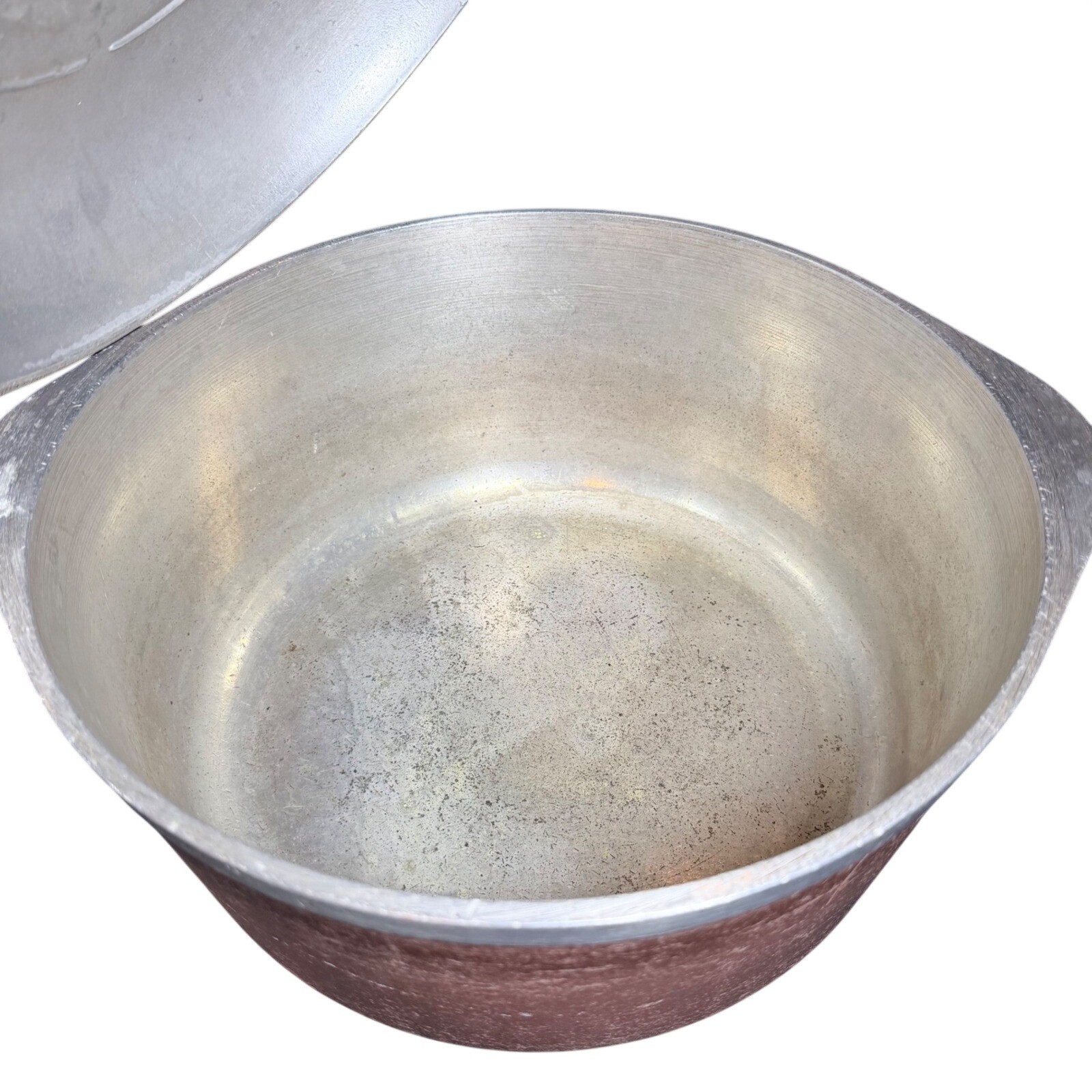 Vintage Club Aluminum Brown Dutch Oven 10In Cast Aluminum Pot with Lid Wood Knob