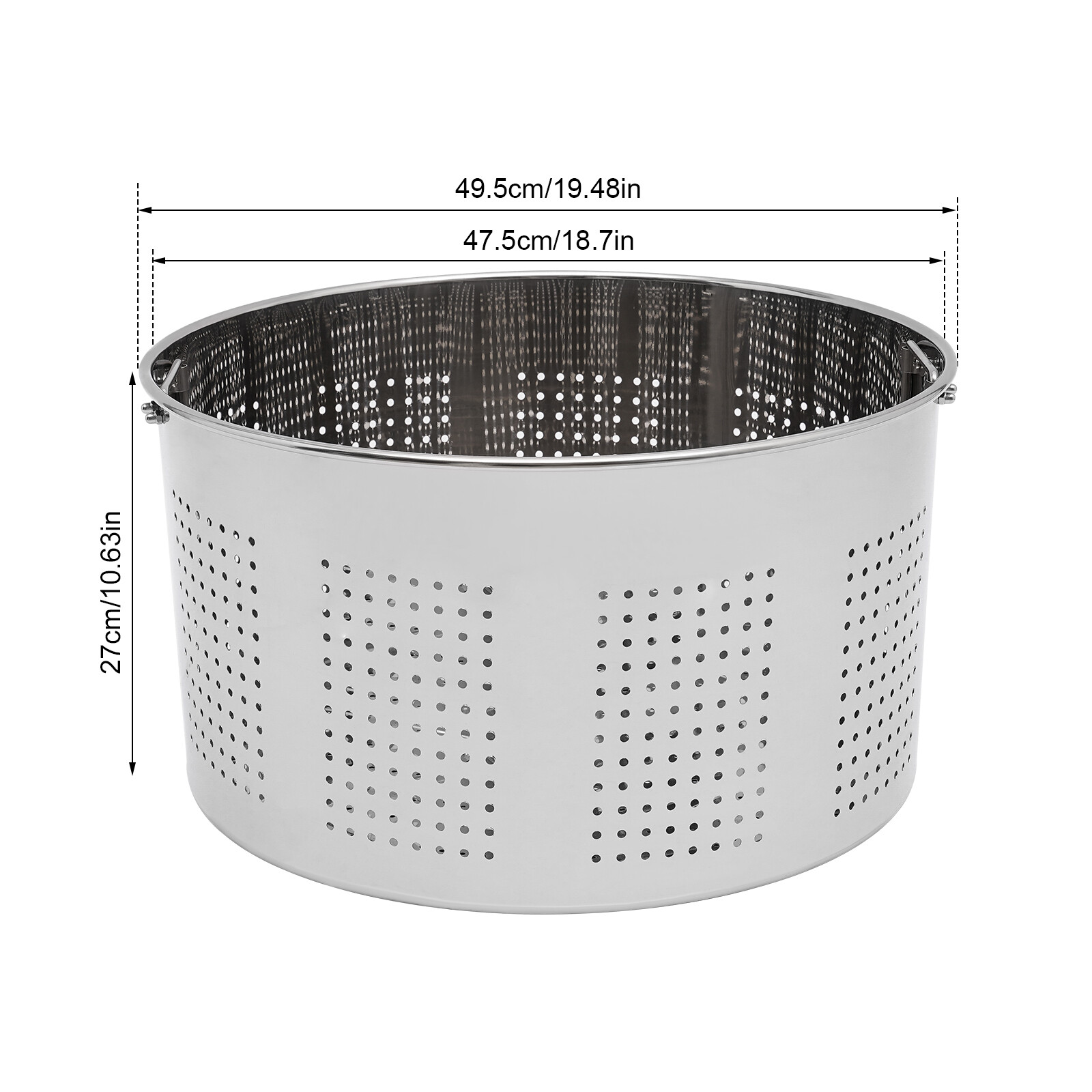 50L (52.8 Qt) Stainless Steel Stock Pot With Perforated Basket & Lid