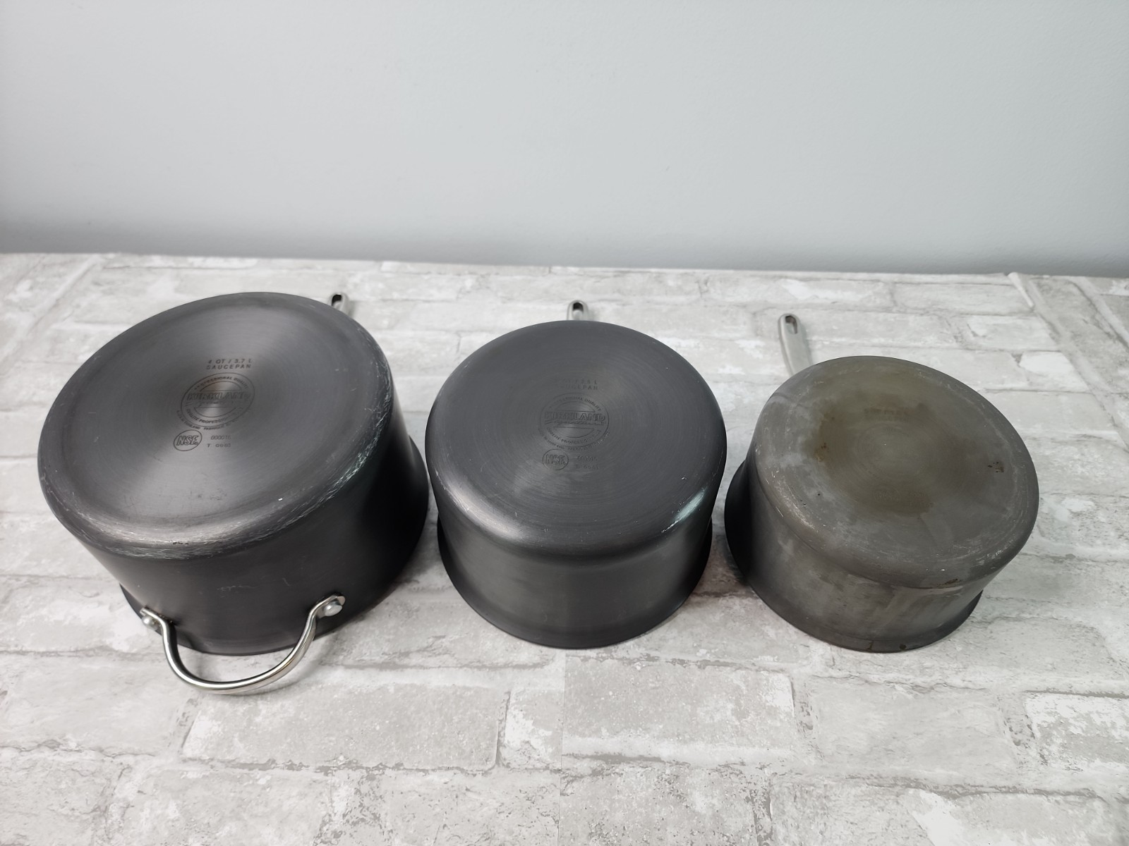 Kirkland Signature NSF Anodized Aluminum Non-Stick Saucepans 2, 3, 4 Qt No Lids