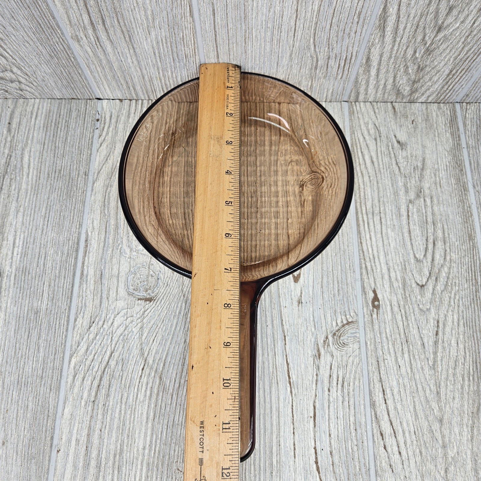 Visions by Corning Amber Glass 7 Inch Skillet Frying Pan V-7-N USA Made Retro