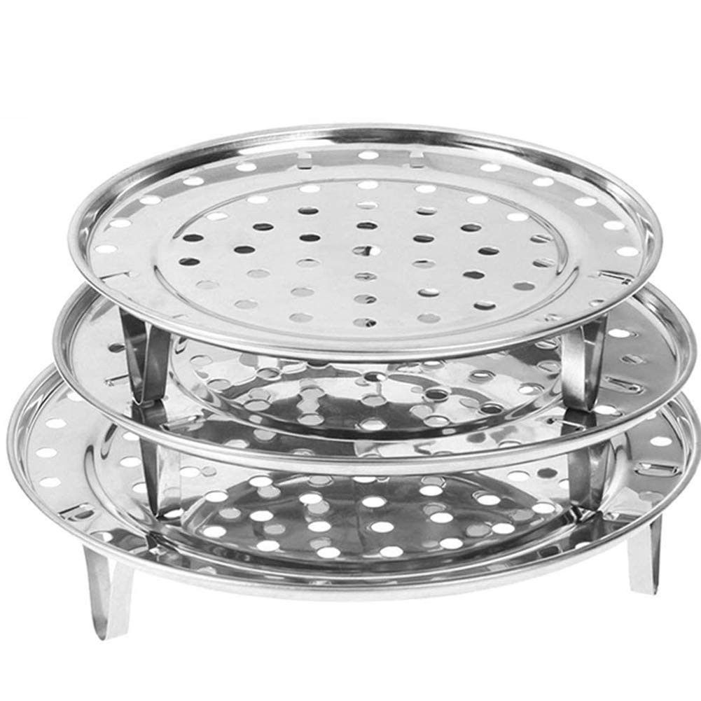 NRDBEEE Round Stainless Steel Rack 7.6″ 8.5″ 9.33″ Inch Diameter Steaming Sta…
