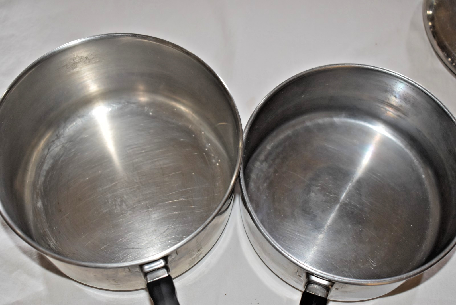 5 pc. FARBERWARE 1 1/2 qt + 2 qt DOUBLE BOILER + SAUCEPAN Pan POT & 2 Lids USA